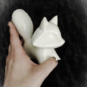 Cream Porcelain Fox Figurine